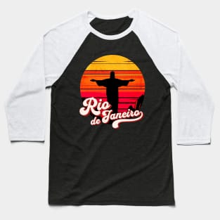 Christ the Redeemer Rio de Janeiro Circle Design Baseball T-Shirt